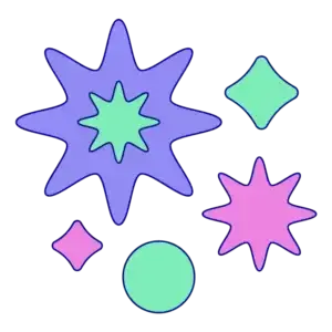 Multi-coloured fireworks illustration