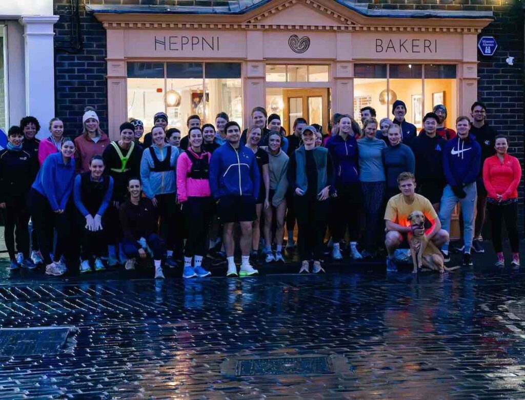 Runners lining up for Heppni Run Club, York
