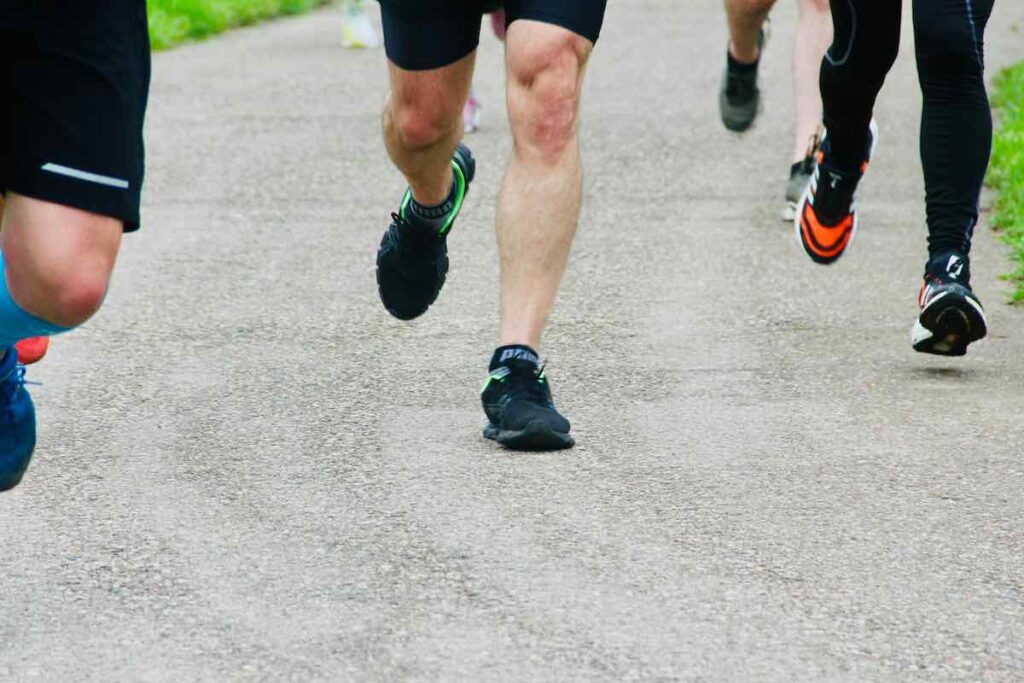 Legs of a road running group