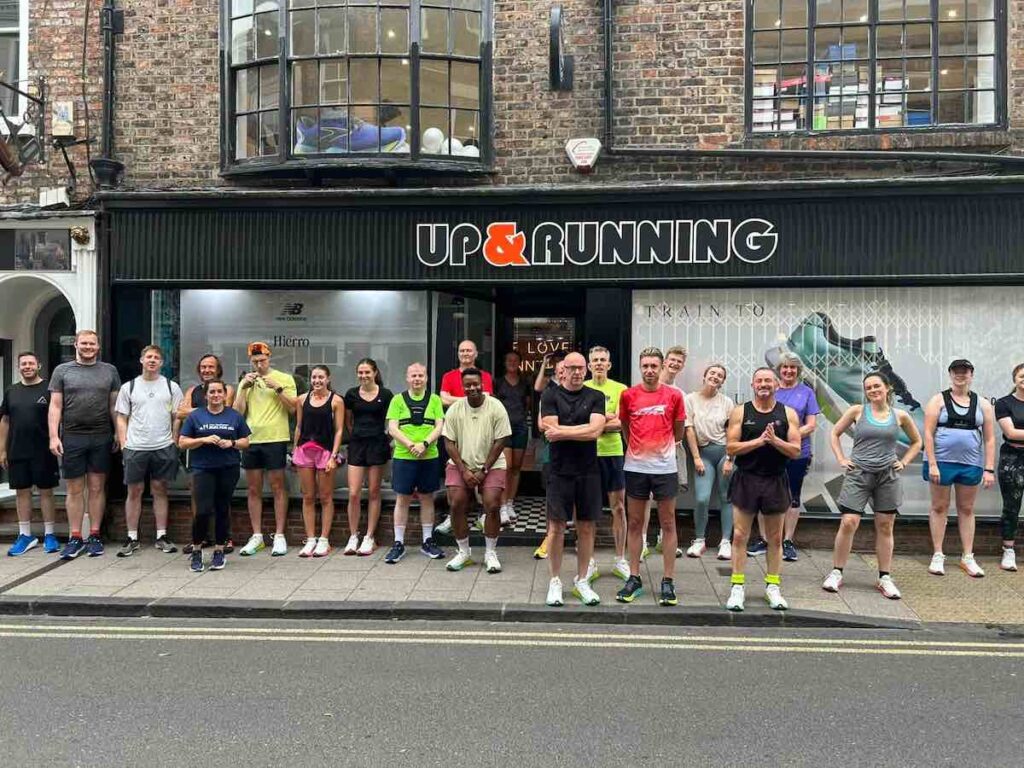 Runners line up for the Up & Running Monday social run club